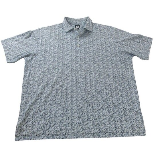 FootJoy Polo Shirt Mens 2XL Multi Polyester Golf Performance Short Sleeve Slit - Picture 1 of 11
